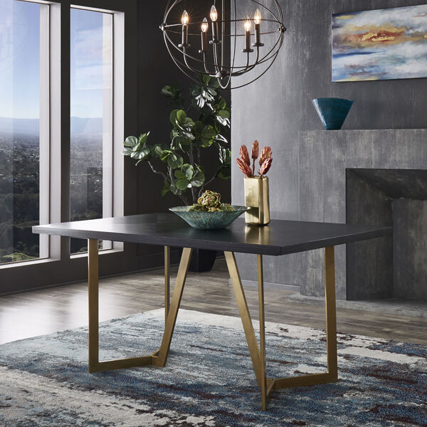 Helena Gold and Black Dining Table, image 2